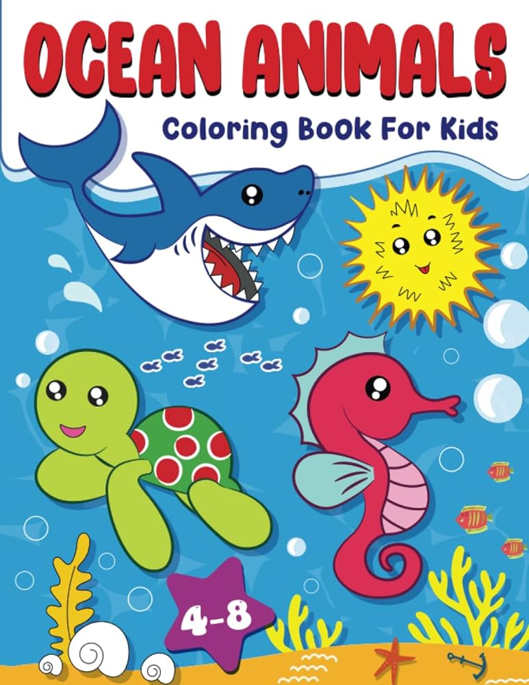Ocean animals coloring book for kids ages