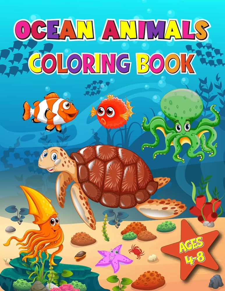 Ocean animals coloring book aquatic coloring pages ages