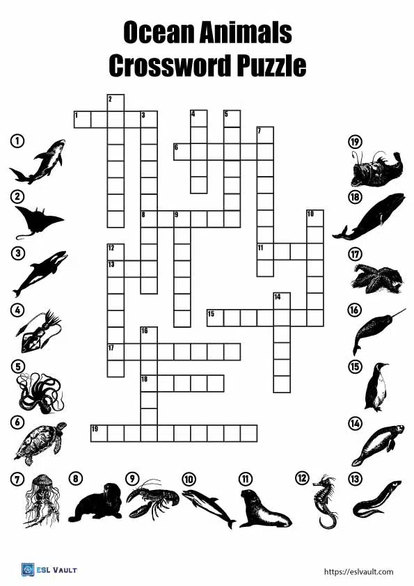 Free printable animal crossword puzzles