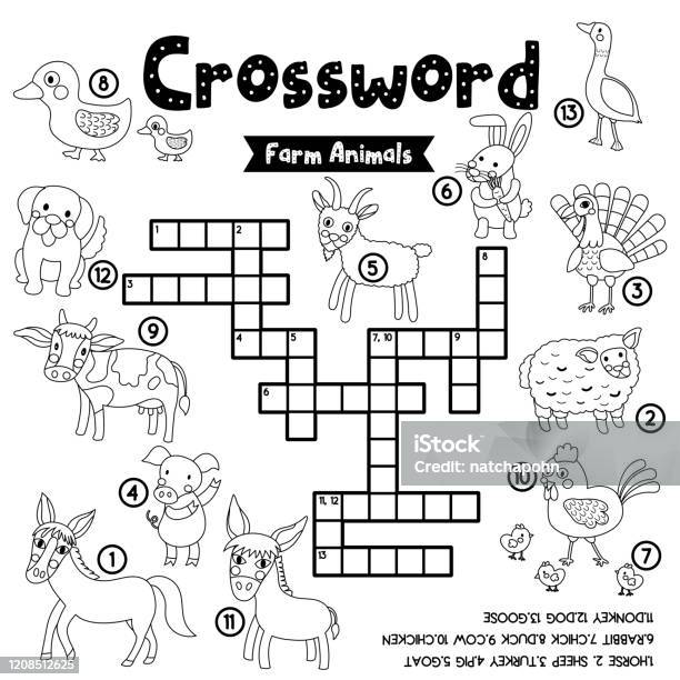 Crossword puzzle ocean animals coloring version stock illustration