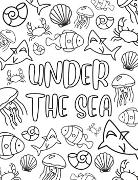 Under the sea collage coloring page by coach bs coloring tpt