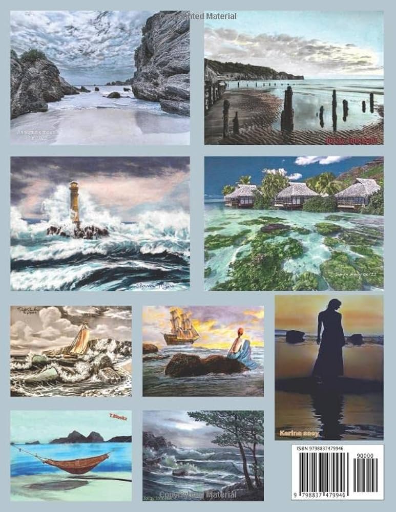 Seascapes adult greyscale coloring book with the theme being all about the sea if you like to color seascapes and landscapes then this is your book with beautiful pages