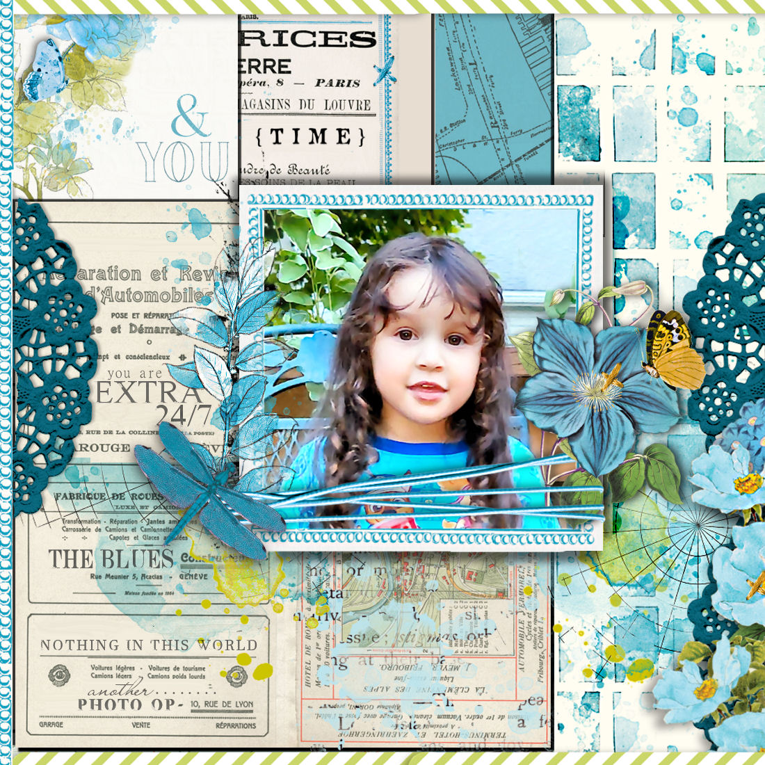 Color swatch ocean collage sheets