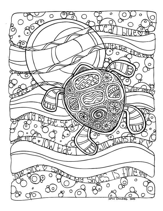 Kpm doodles coloring page sea turtle
