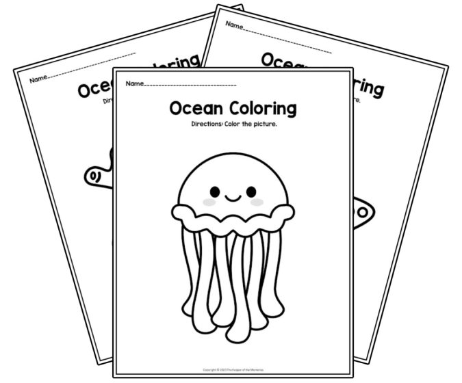 Free printable ocean coloring worksheets