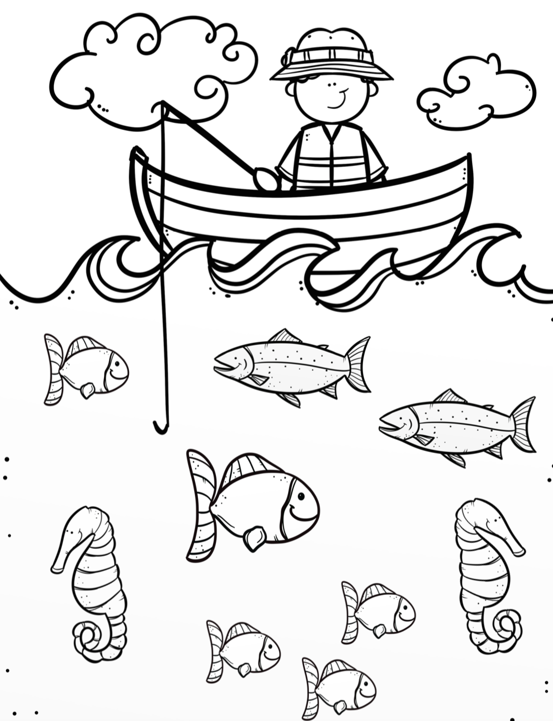 Summer ocean coloring pages pdf