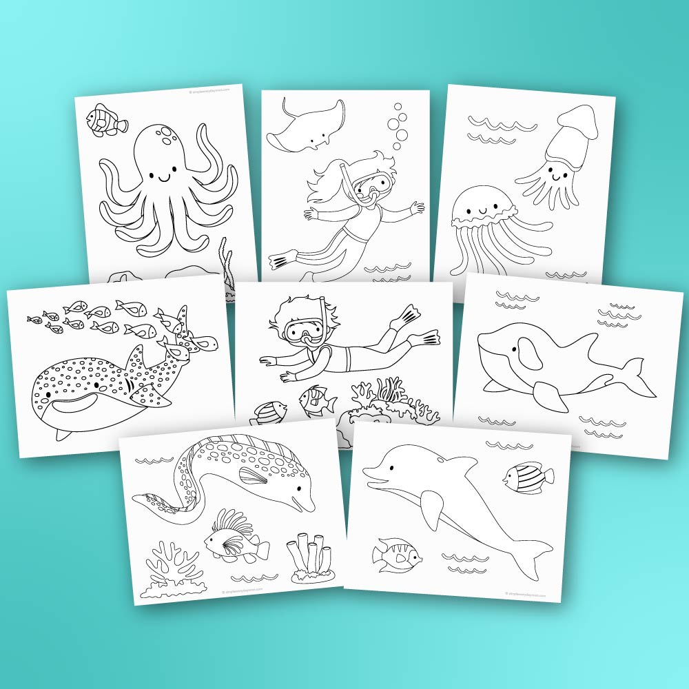 Ocean coloring pages for kids â simple everyday mom