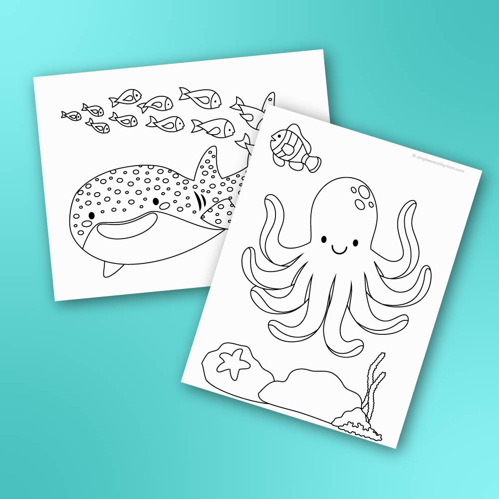 Ocean coloring pages for kids â simple everyday mom