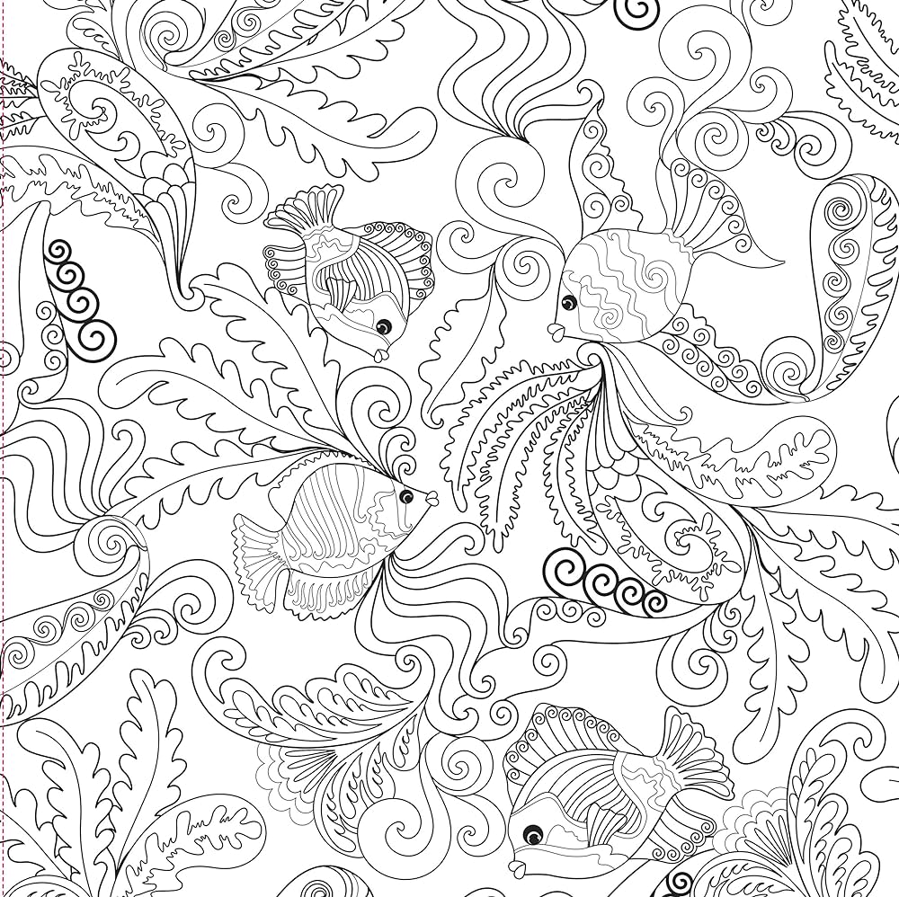 Ocean designs adult coloring book stress