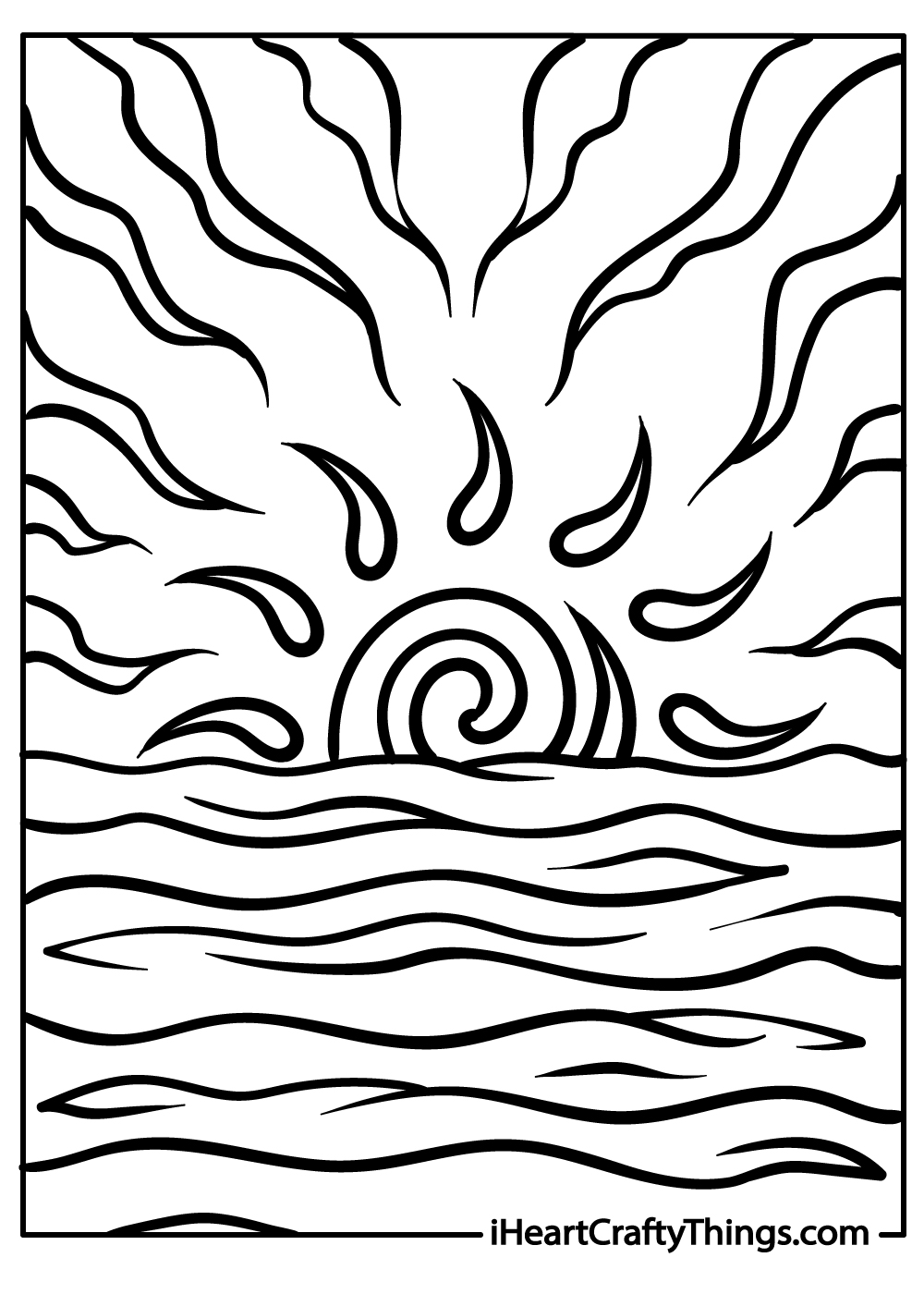 Sunset coloring pages free printables