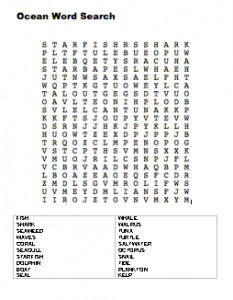 Ocean word search