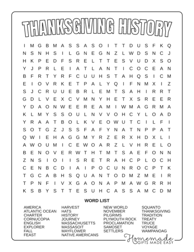 Free printable thanksgiving word search puzzles for kids