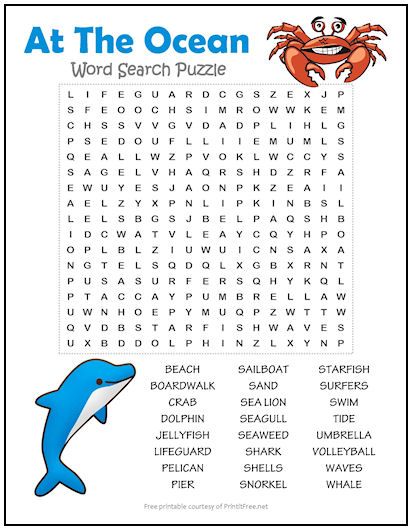 At the ocean word search puzzle ocean words word puzzles for kids kids word search