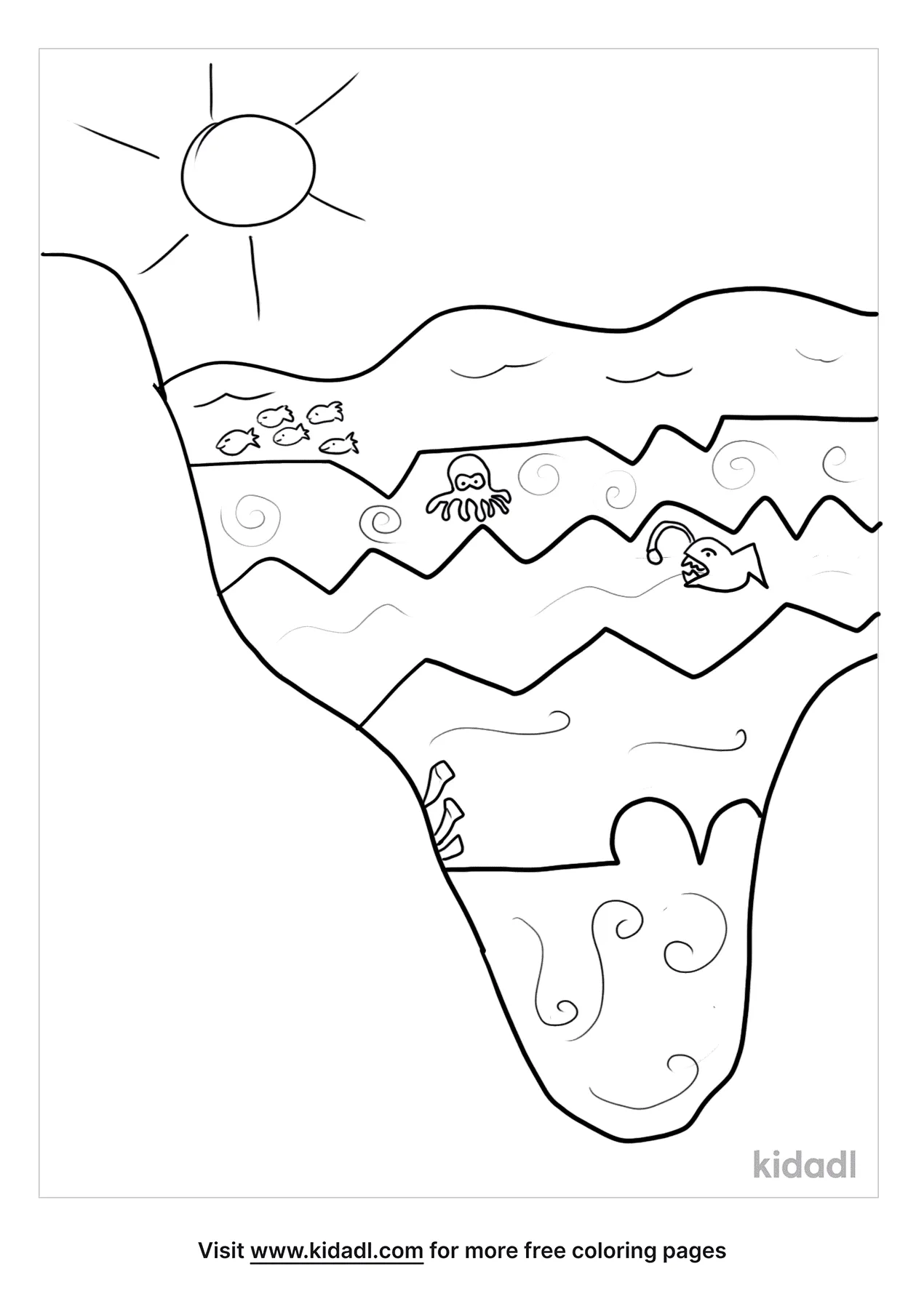 Free ocean zone coloring page coloring page printables