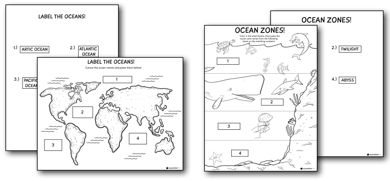 Ocean printables and lesson pack for preschoolers â my preschool plan