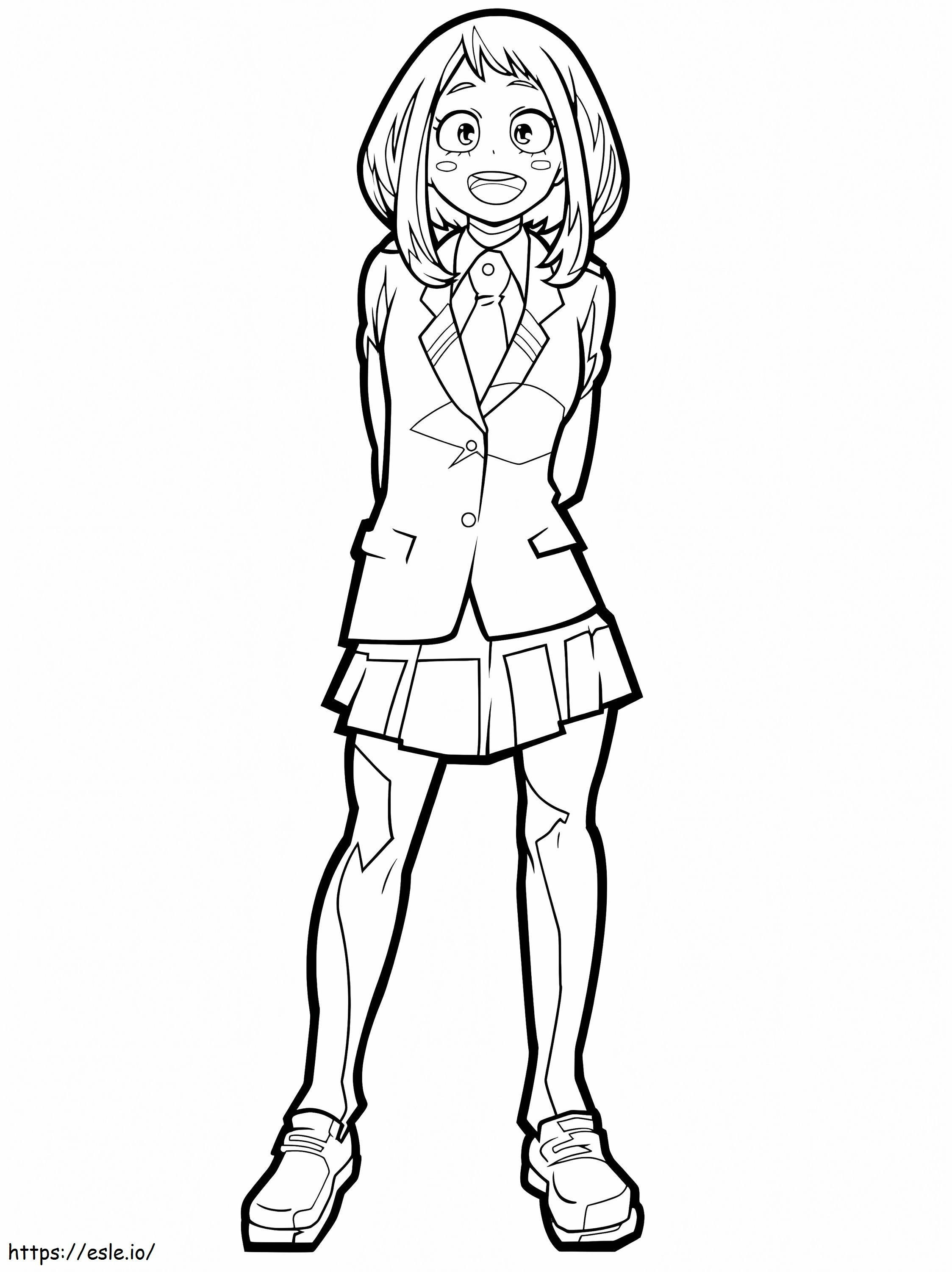 Uraraka my hero academia coloring page