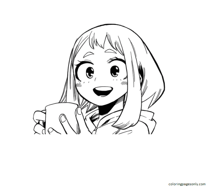 Uraraka coloring pages printable for free download