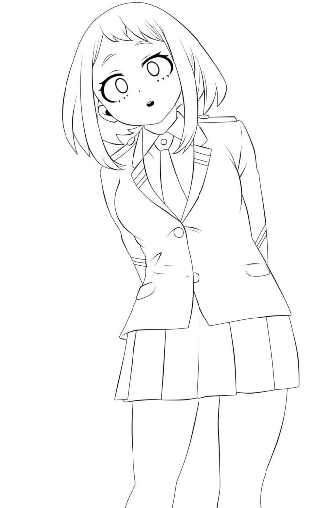 Ochako uraraka coloring pages