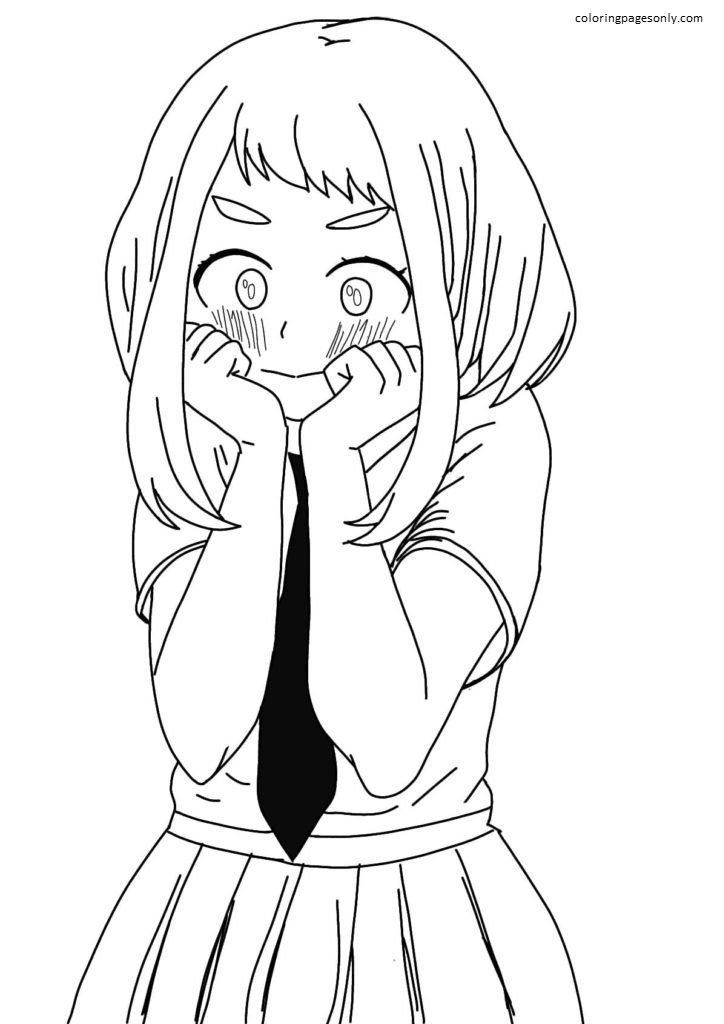 Uraraka coloring pages printable for free download