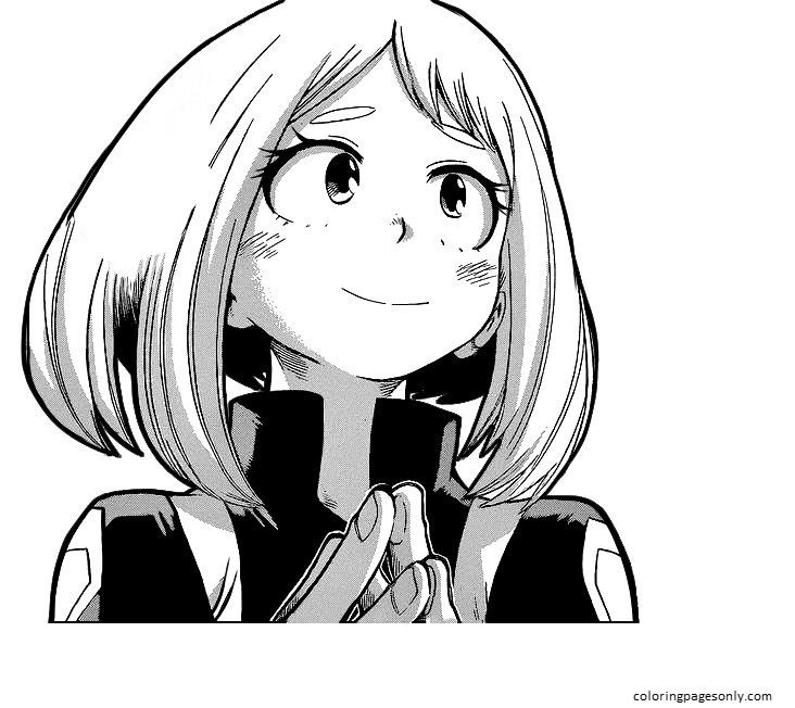 Uraraka coloring pages printable for free download