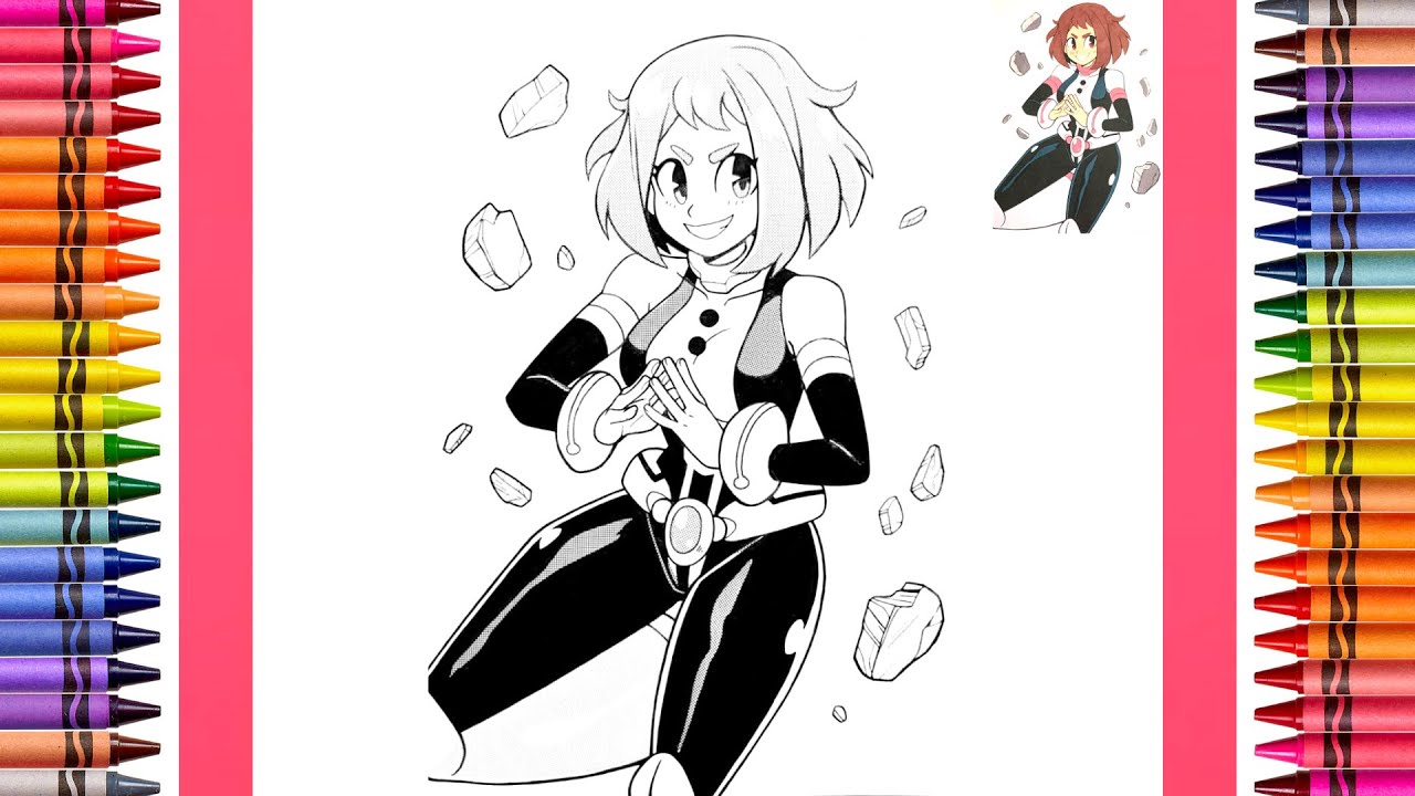 The coloring couple presents coloring ochaco uraraka y hero acadeia how to color