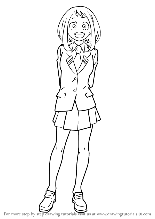 How to draw ochaco uraraka from boku no hero academia