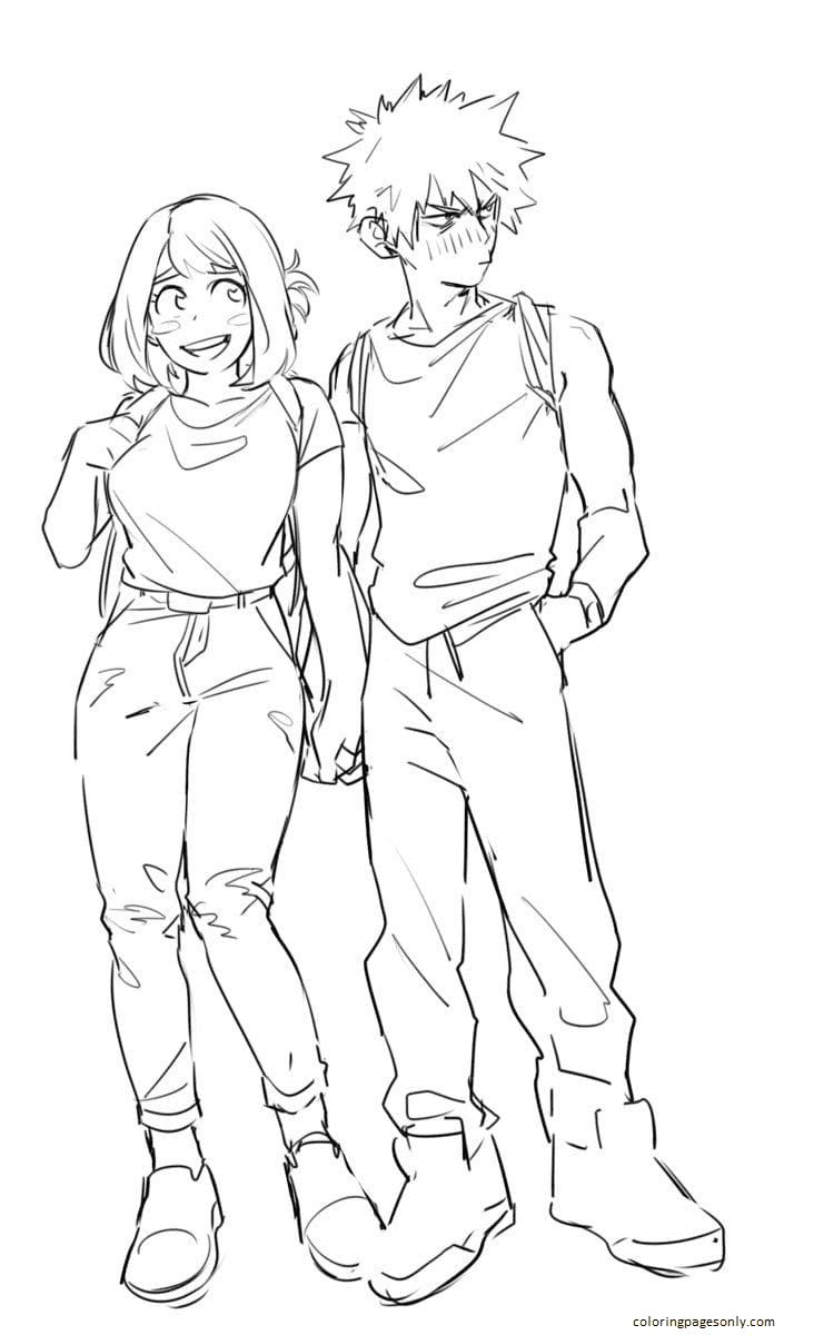 Free printable ochaco uraraka coloring page