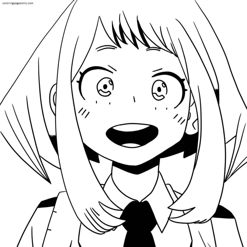 Uraraka coloring pages printable for free download