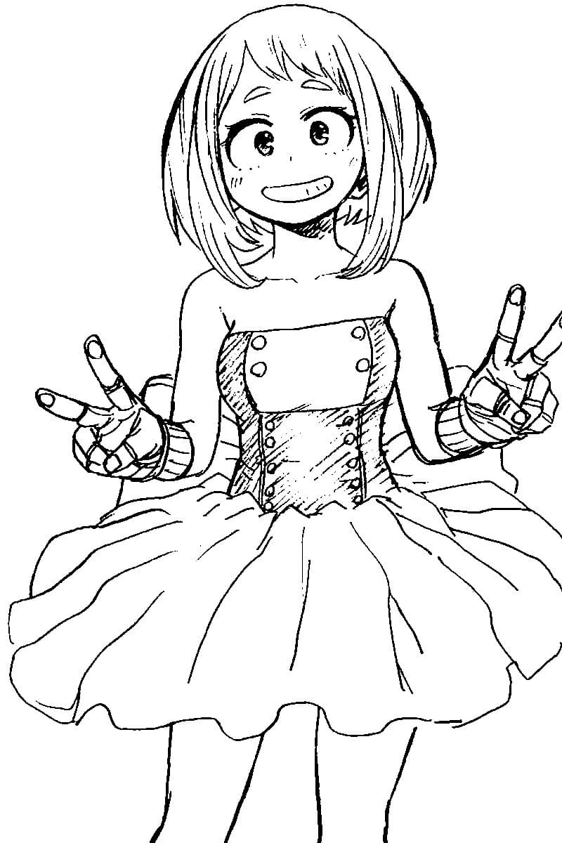 Ochako uraraka coloring pages