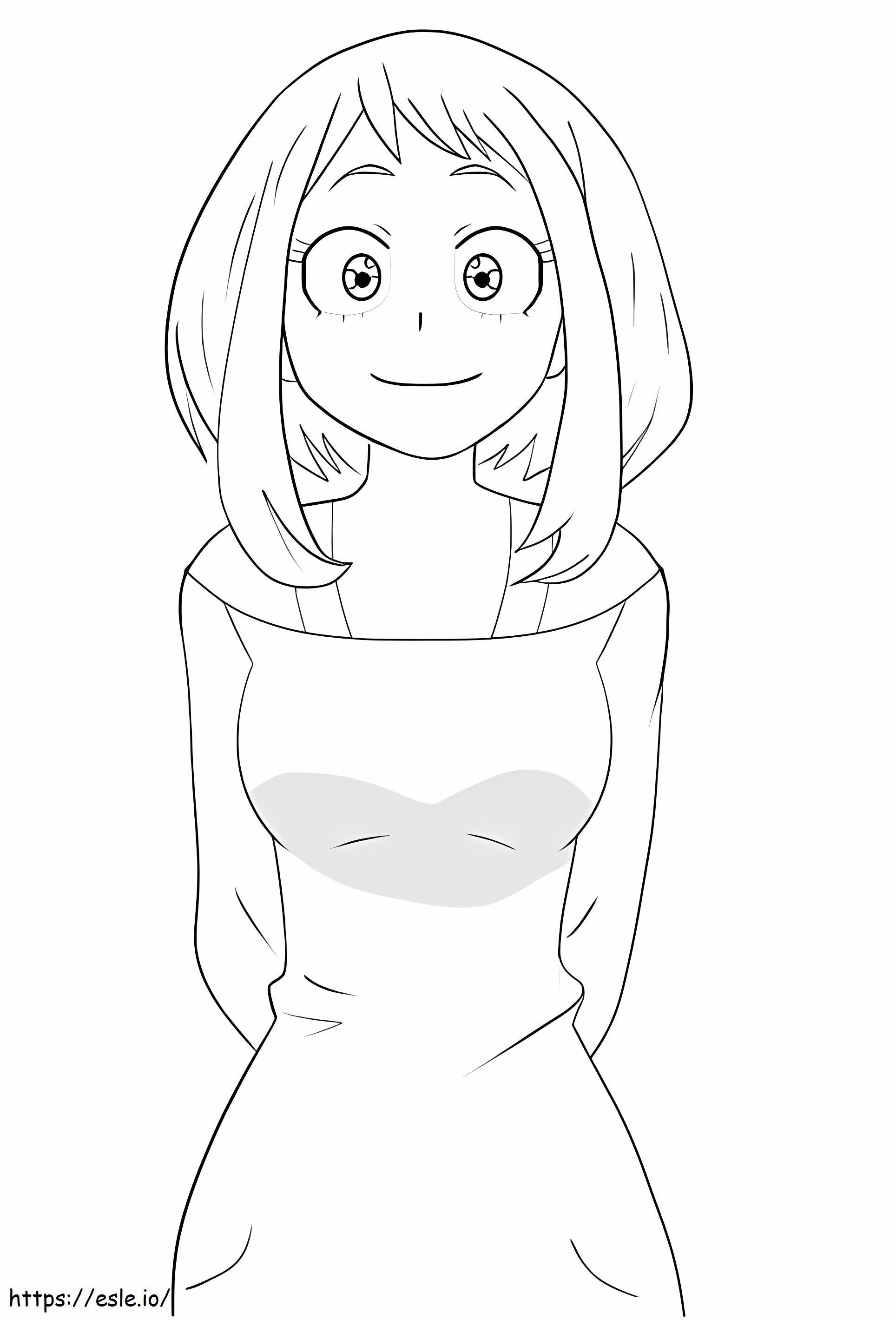 Beautiful uraraka coloring page