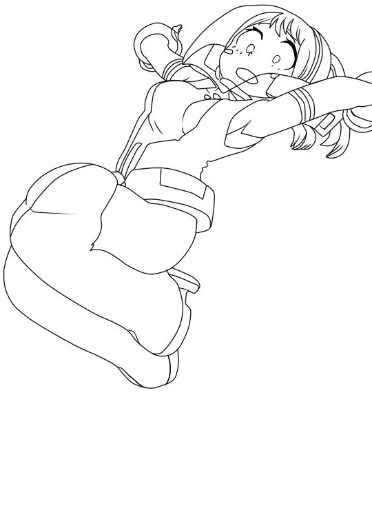 Uraraka ochako lineart by kuronekocolors on