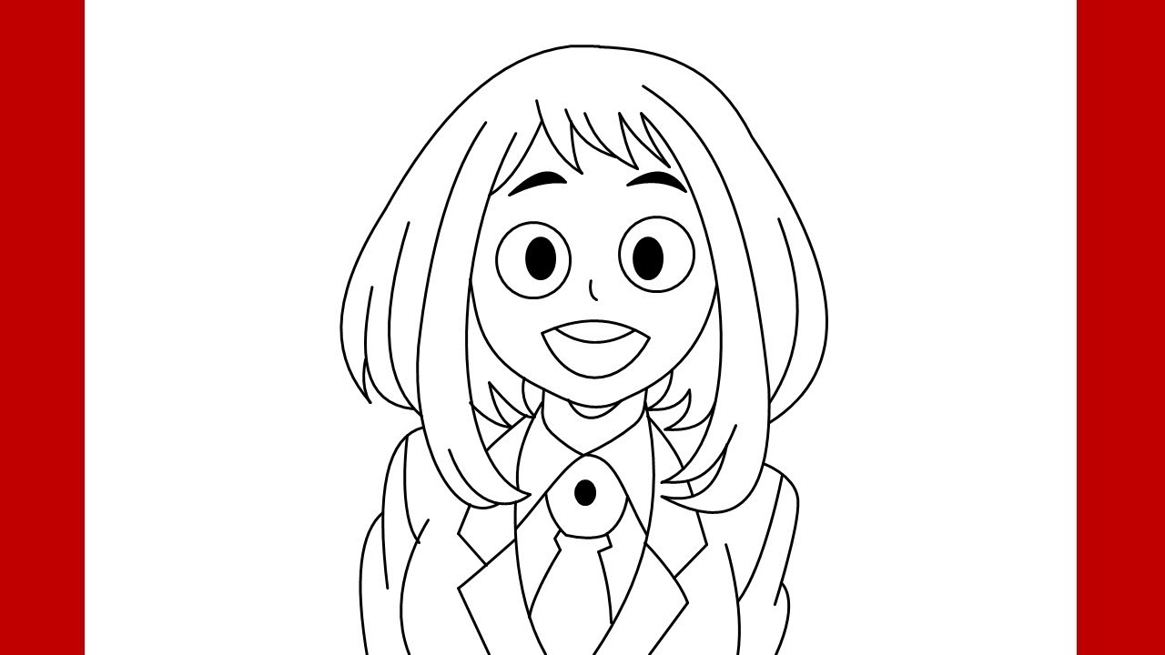 How to draw ochako uraraka from my hero academia step by step drawing