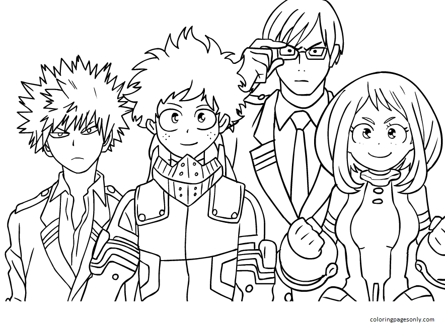 Uraraka coloring pages