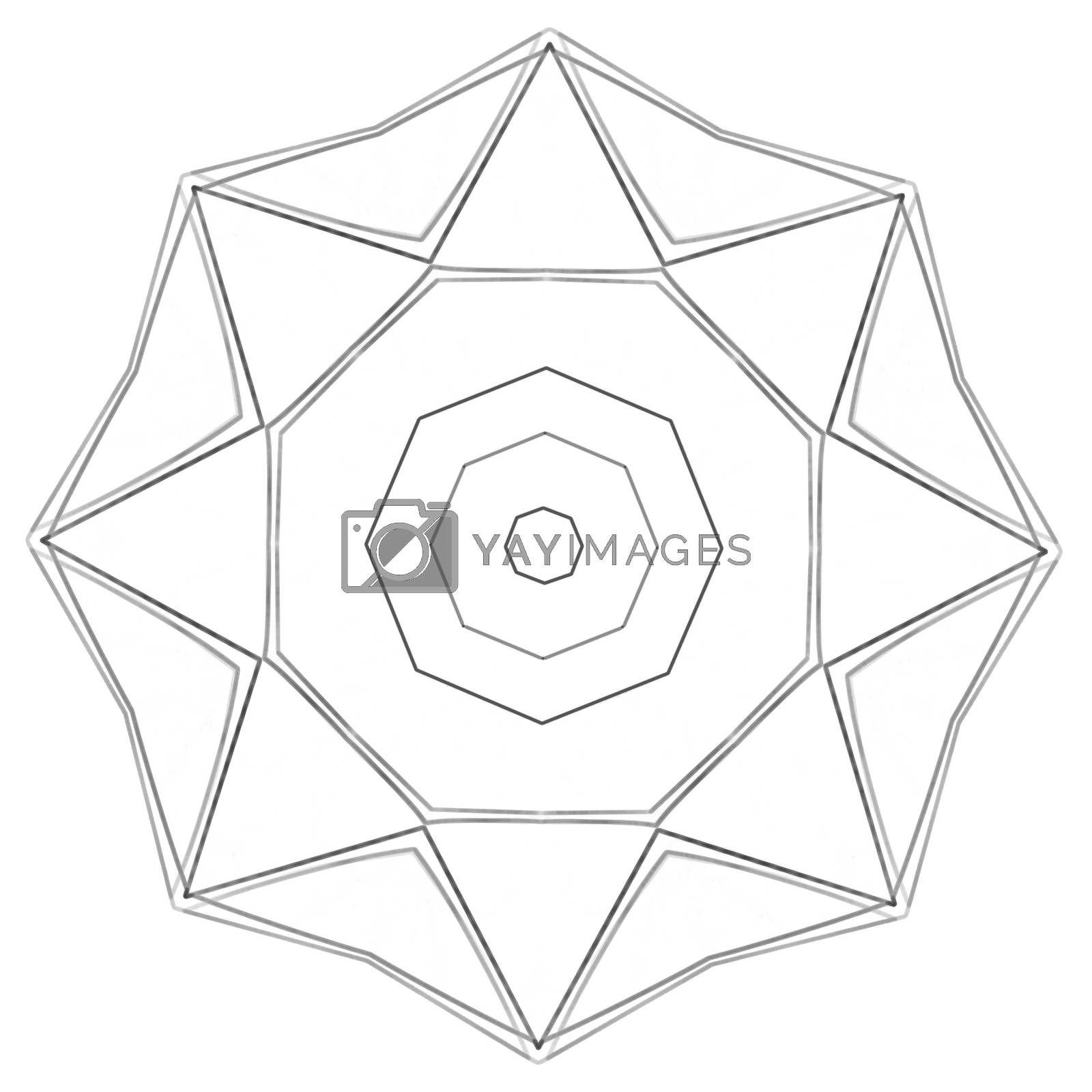 Illustration coloring book series octagon soft thin line print it and bring it to life with color fantastic outline sketch line art design by nextmars vectors illustrations with unlimited