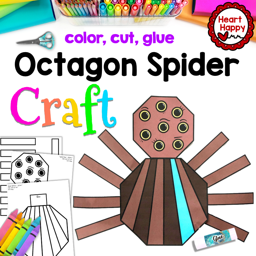 Octagon craft shape craft spider craft made by teachers