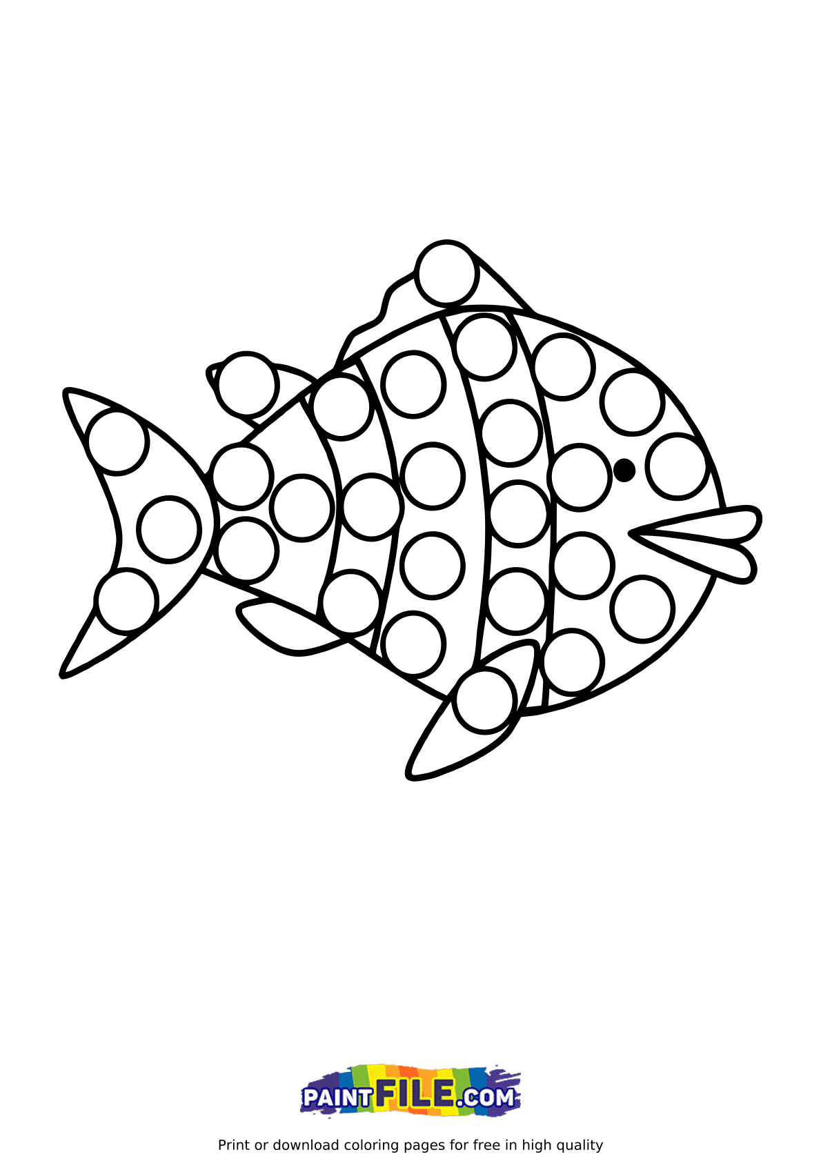 Lipped fish pop it coloring page