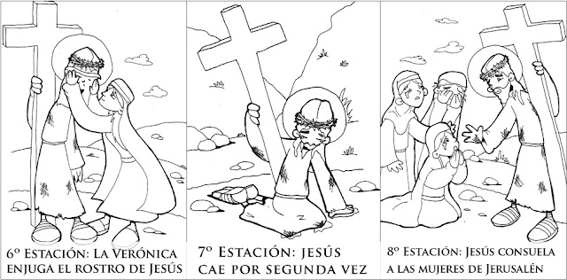 Vãa crucis para niãos pintar