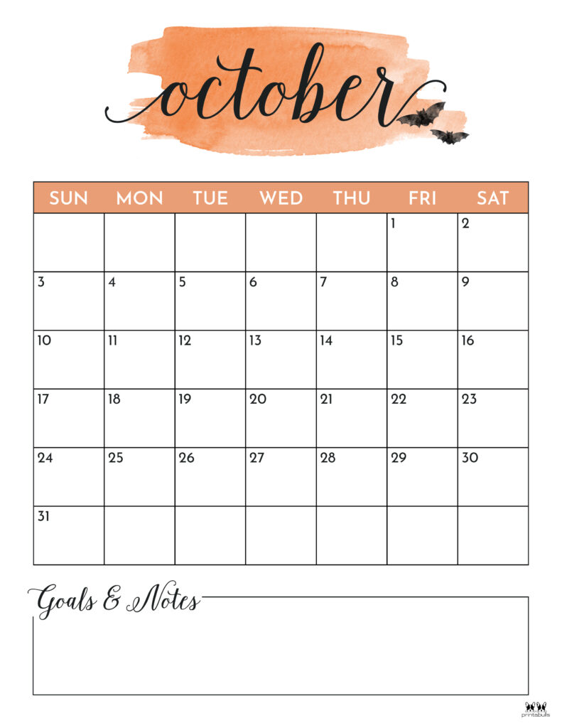 October calendars