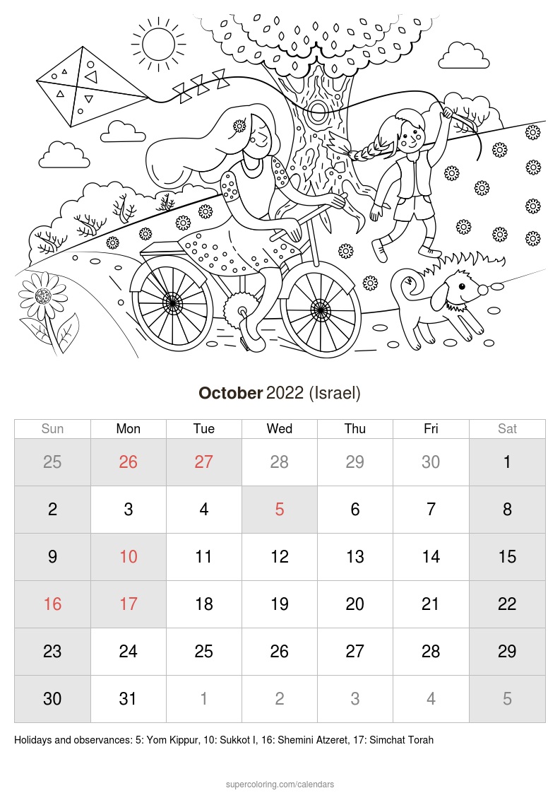 October calendar