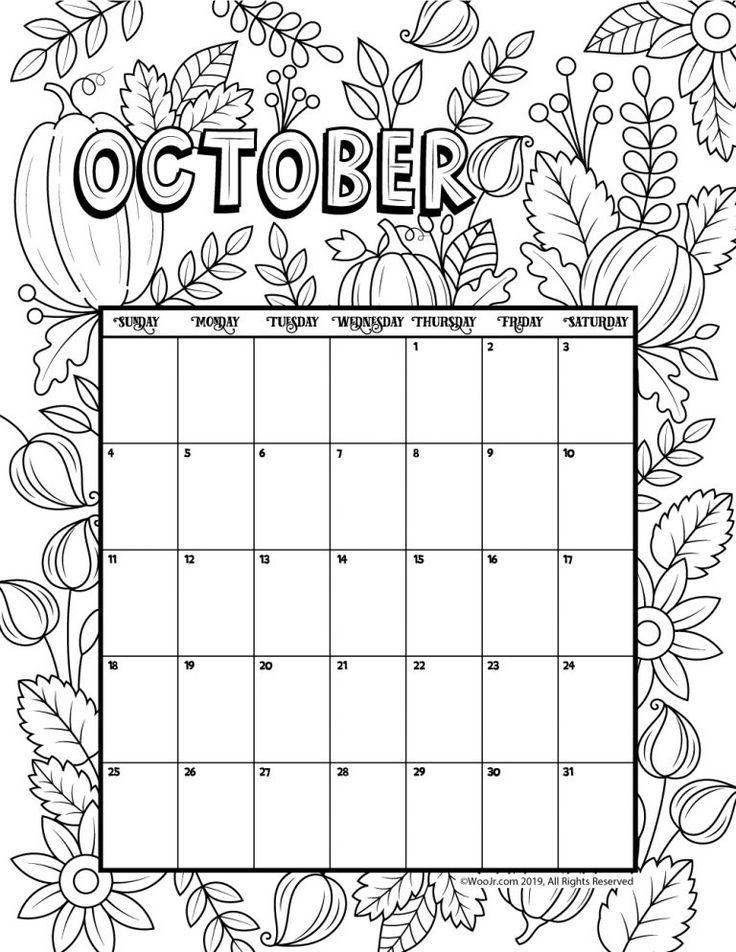 October coloring calendar woo jr kids activities childrens publishing coloring calendar calendar printables calendar pages
