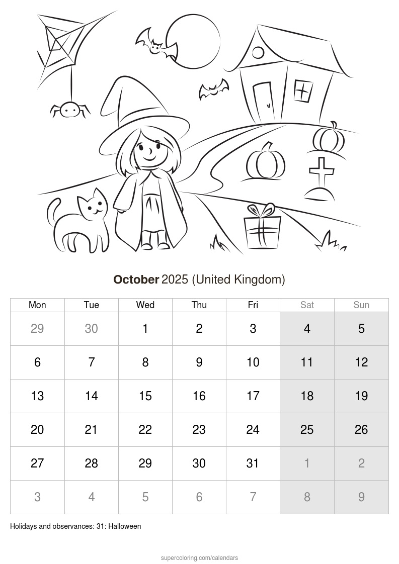 October calendar