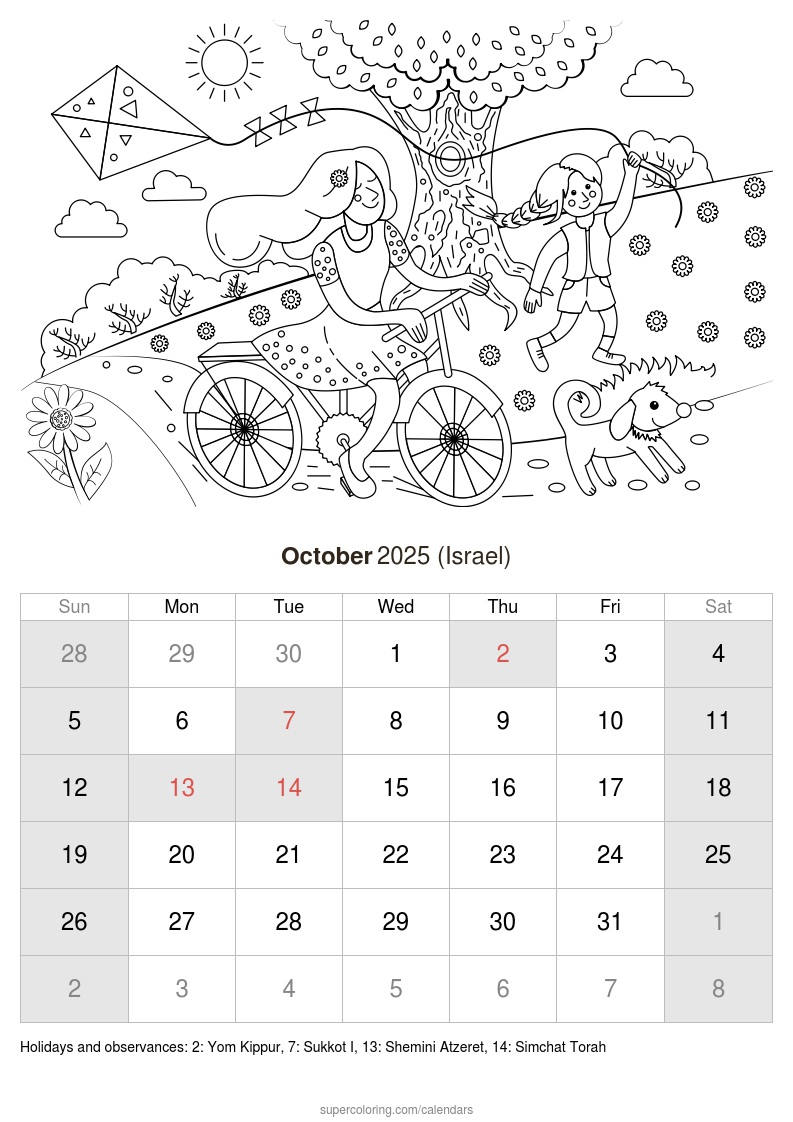 October calendar