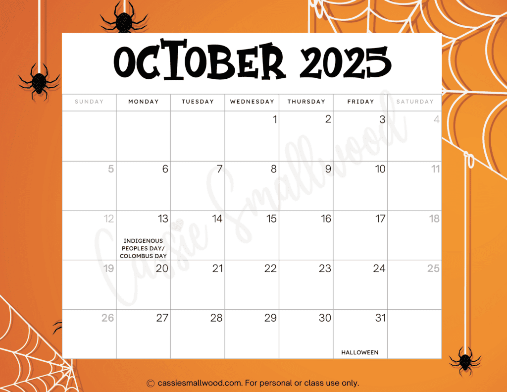 Cute free printable monthly calendars