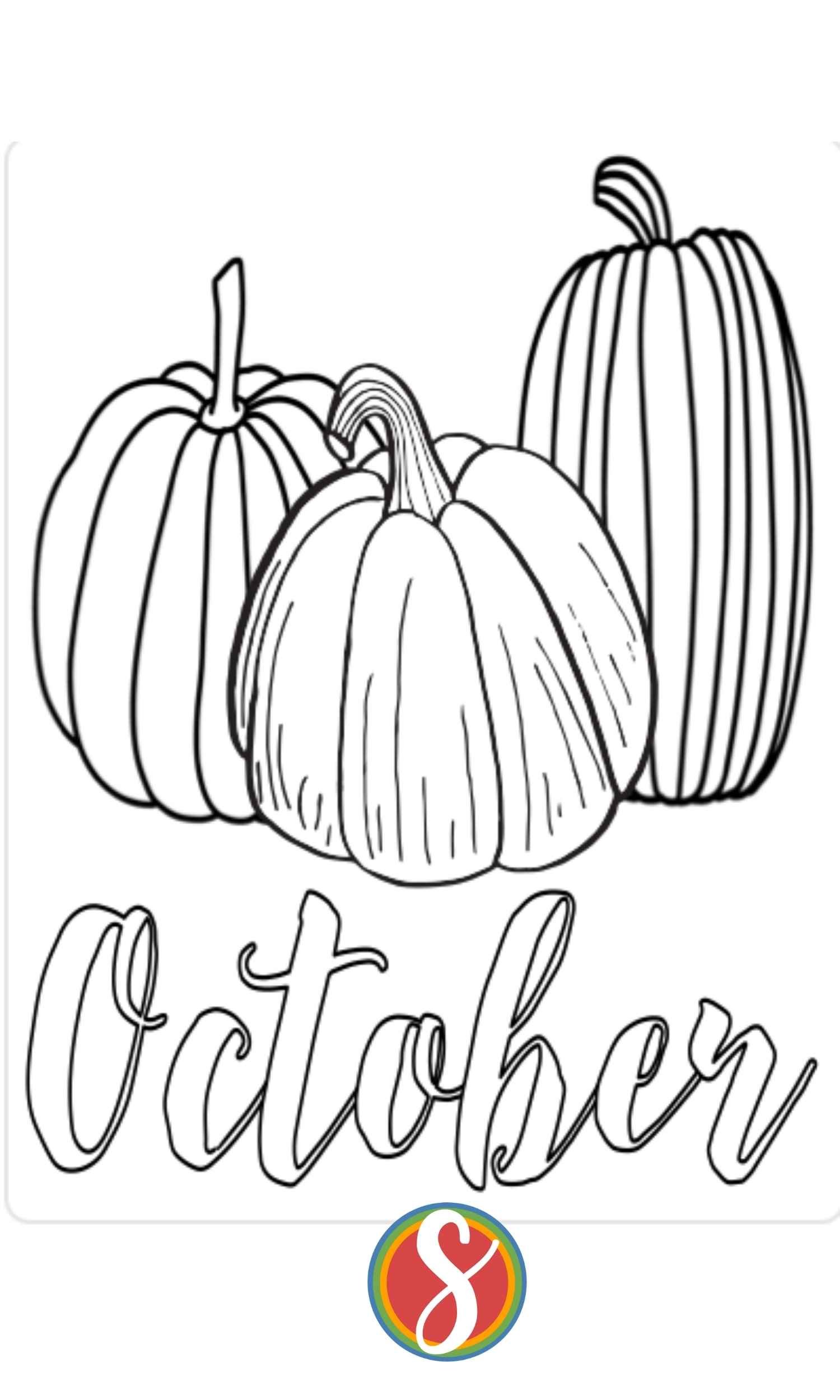 Free october coloring pages â stevie doodles