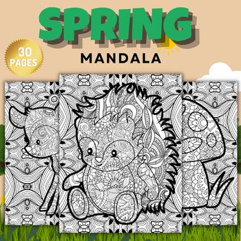 Printable spring autumn mandala coloring pages sheets