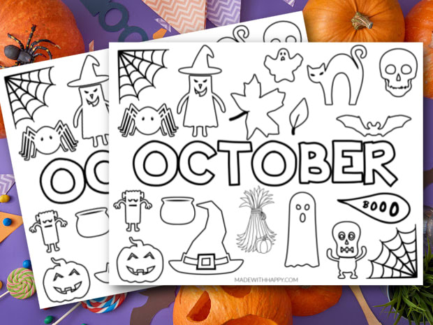 Free printable october coloring page