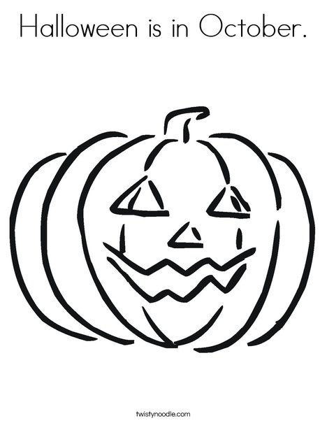 Halloween is in october coloring page