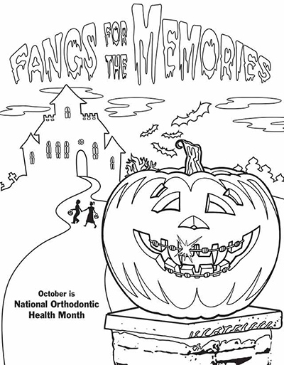Ortho themed halloween coloring pages