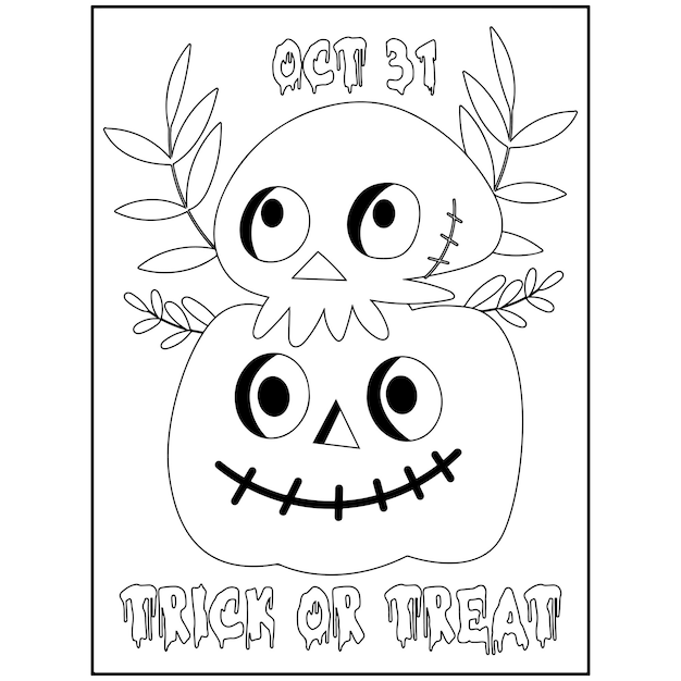 Premium vector halloween coloring pages for kids