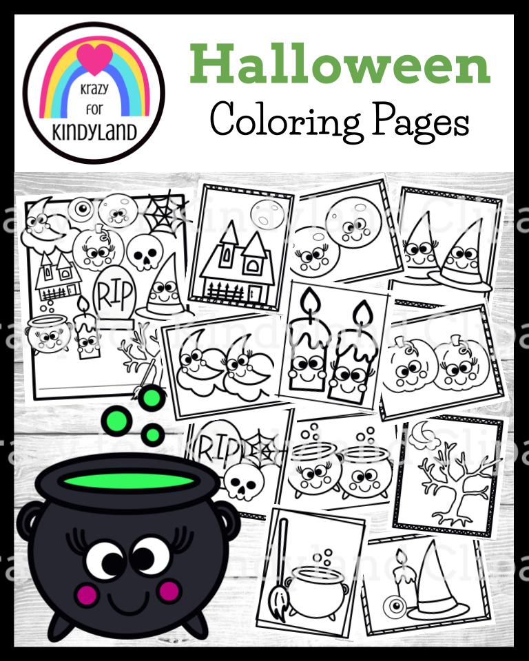 October coloring pages booklet bundle fire safety pumpkin bat halloween